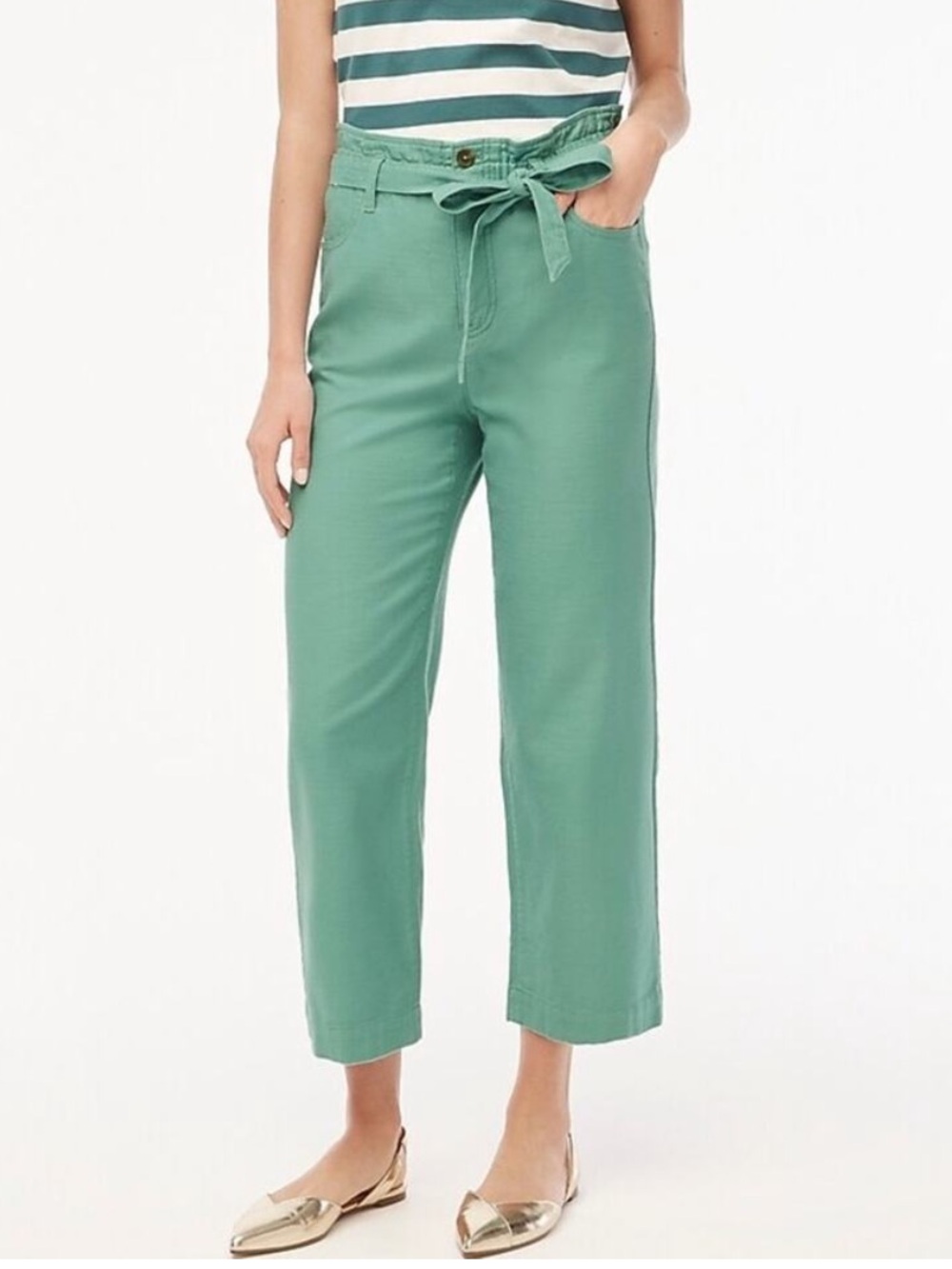J.Crew Factory Cropped Twill Paper-Bag Pants Style CB406 Size 12